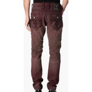 ROCK REVIVAL Burgundy Moto Jack K30 Biker Size 40x32 Jeans Men BRAND NEW w/ Tags